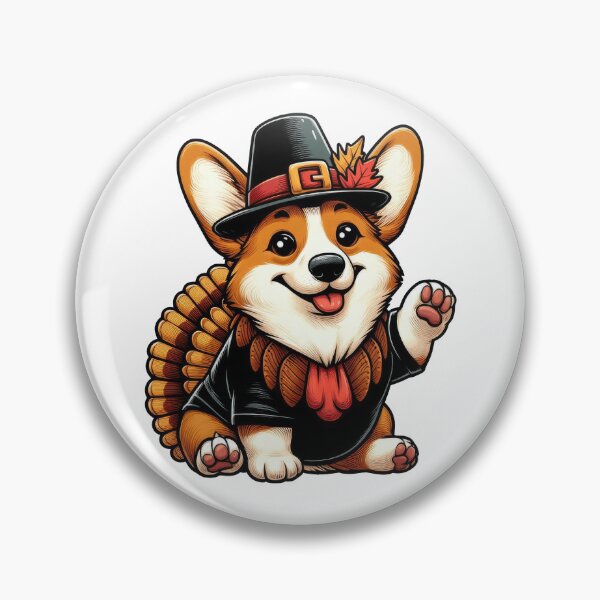 Item preview, Corgi Dog Thanksgiving designed and sold by doodIllustrate.