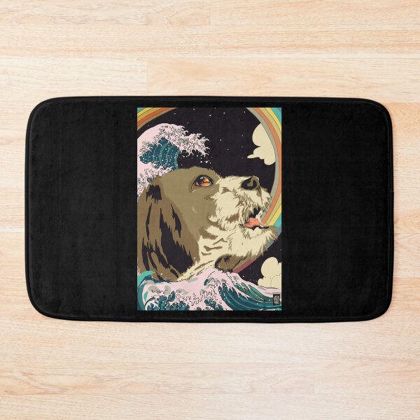 Item preview, SHIH TZU DOG GREAT WAVE RAINBOW designed and sold by aydapadi.
