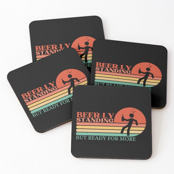 Item preview, Beer-ly Standing But Ready for More Funny Drinking Design | Vintage sunset designed and sold by DesignDazzles.