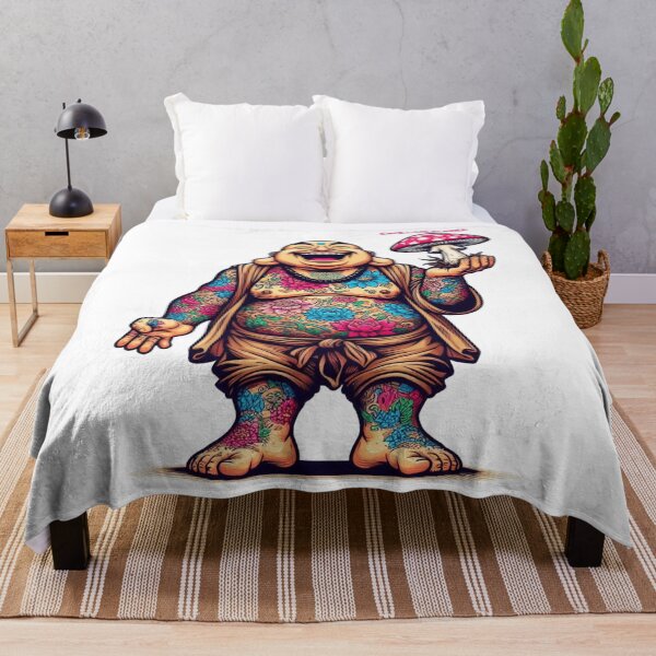 Item preview, Laughing Buddha Tattooed Holding a Mushroom designed and sold by Domshirts.