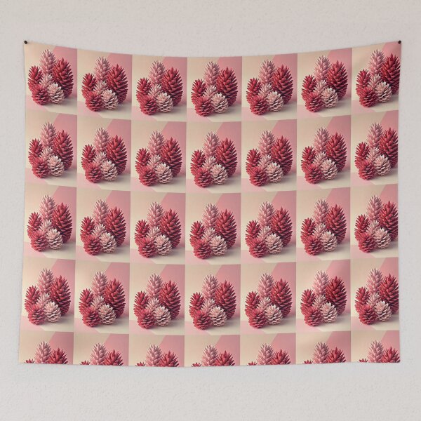 Item preview, Pinecones In Pink MId-Century Modern Kitschy Design designed and sold by taiche.