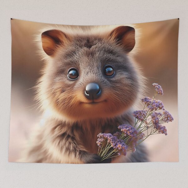 Item preview, a quokka with flowers in its hand designed and sold by bernhagen.
