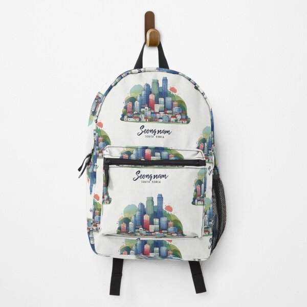 Item preview, Minimalist "Seongnam City, South Korea" Watercolor Skyline Sticker, designed and sold by PaintMeWorld.