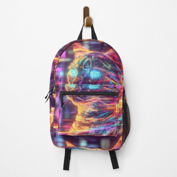 Item preview, Neon Glitch Futuristic Cat designed and sold by PixelReverb.
