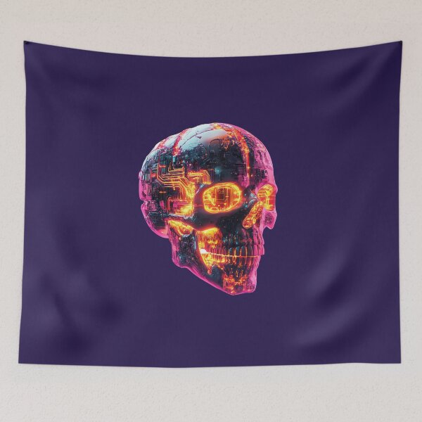 Item preview, Neon Cybernetic Skull Fusion designed and sold by PixelReverb.
