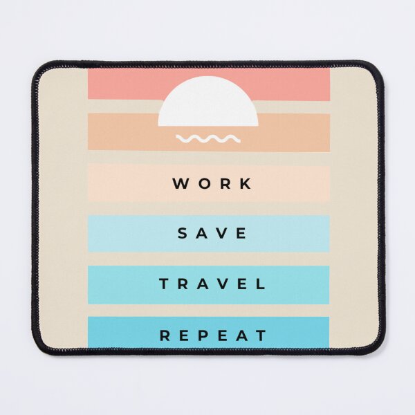 Item preview, Work Save Travel Repeat - Minimalist Design designed and sold by CreationbyNiki.