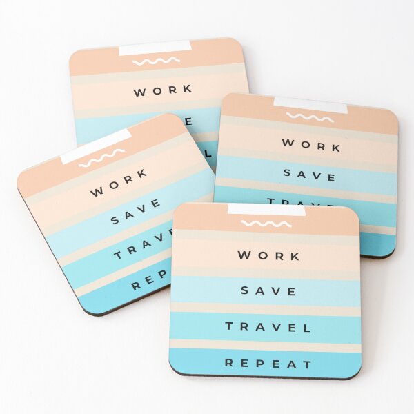 Item preview, Work Save Travel Repeat - Minimalist Design designed and sold by CreationbyNiki.