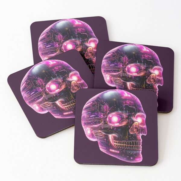 Item preview, Neon Glowing Cyber Skull Design designed and sold by PixelReverb.
