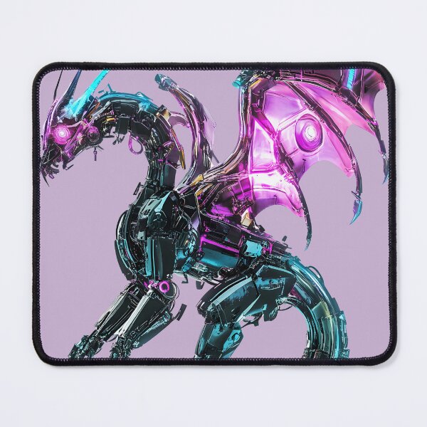 Item preview, Neon Cyberpunk Robotic Dragon Purple Blue designed and sold by PixelReverb.