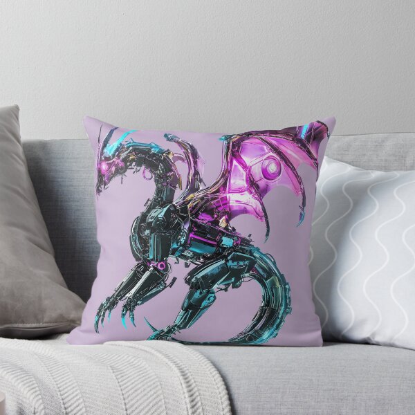 Item preview, Neon Cyberpunk Robotic Dragon Purple Blue designed and sold by PixelReverb.