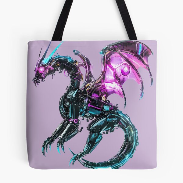 Item preview, Neon Cyberpunk Robotic Dragon Purple Blue designed and sold by PixelReverb.