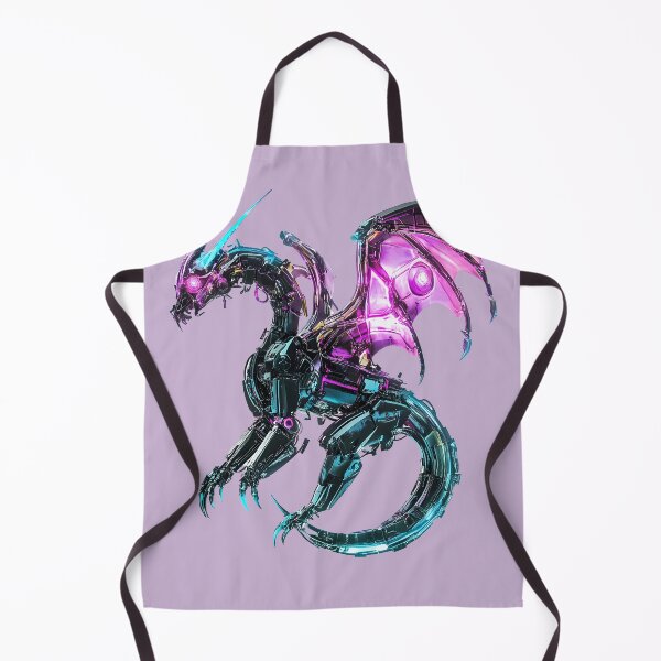Item preview, Neon Cyberpunk Robotic Dragon Purple Blue designed and sold by PixelReverb.