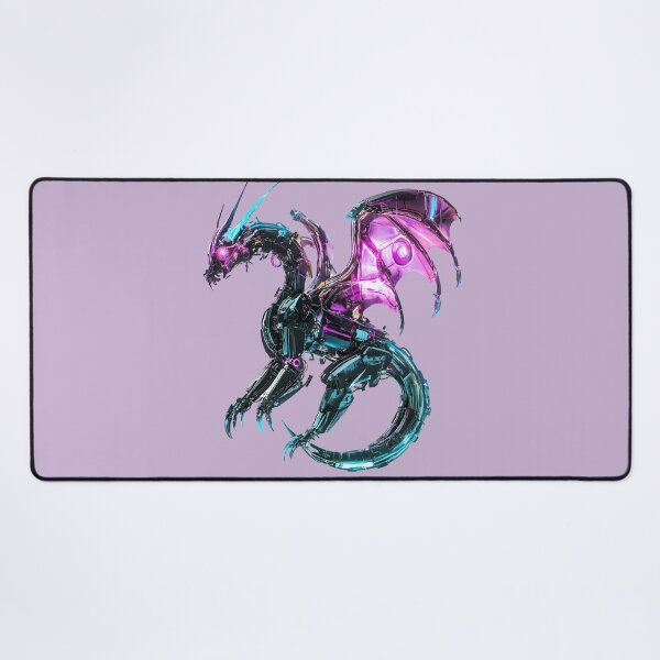 Item preview, Neon Cyberpunk Robotic Dragon Purple Blue designed and sold by PixelReverb.