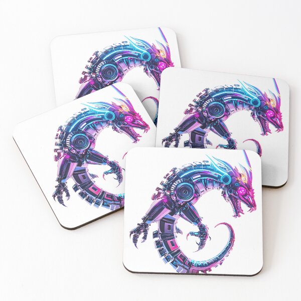 Item preview, Neon Futuristic Mecha Dragon designed and sold by PixelReverb.