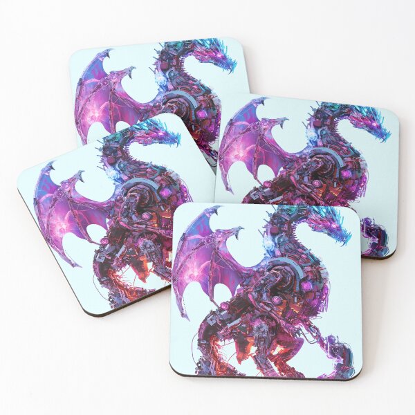 Item preview, Neon Cyberpunk Mechanical Dragon designed and sold by PixelReverb.