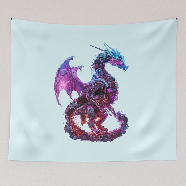 Item preview, Neon Cyberpunk Mechanical Dragon designed and sold by PixelReverb.