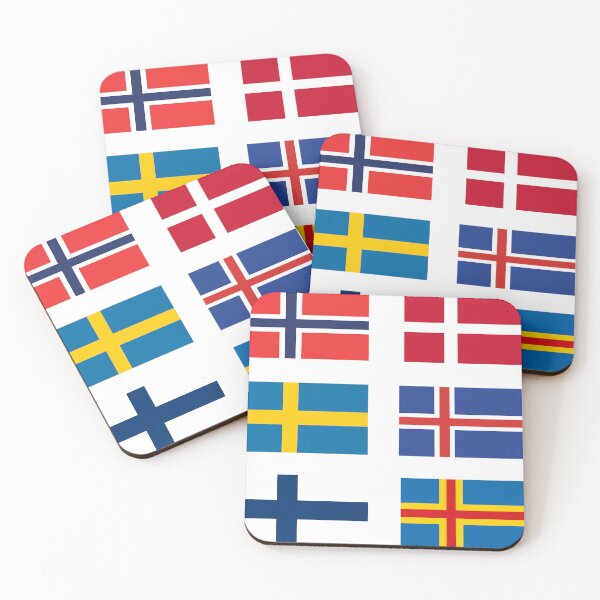 Item preview, Europe scandinavian country flag pack of 6 ,pack no.1 designed and sold by Tinybluebird.