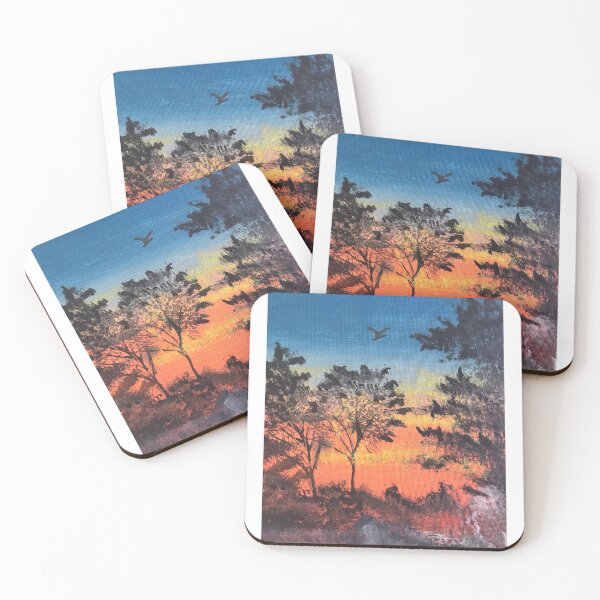 Item preview, Sunset and trees and seagull flying by  designed and sold by PassionArt69.