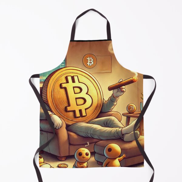 Item preview, Funny Bitcoin Family at Home, Smoking Bitcoin with Baby Bitcoins designed and sold by mkzmerch.