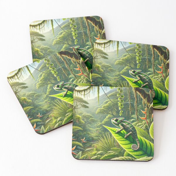 Item preview, Tiny Madagascar Chameleon in Lush Jungle designed and sold by NocturnalNook.