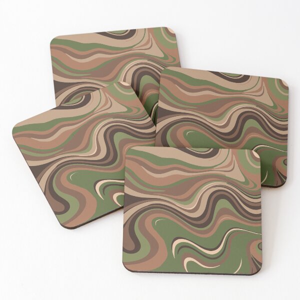 Item preview, Camouflage Swirls in Warm Browns and Army or Cactus Greens designed and sold by Beachy.