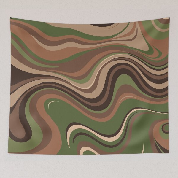 Item preview, Camouflage Swirls in Warm Browns and Army or Cactus Greens designed and sold by Beachy.