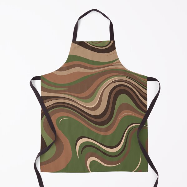 Vista previa del artículo con la obra «Remolinos de camuflaje en tonos marrones cálidos y verdes militar o cactus», diseñado y vendido por Beachy.