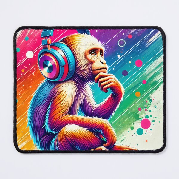 Item preview, Baby thinking monkey with headphone designed and sold by unrealartwork.