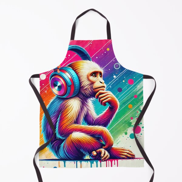 Item preview, Baby thinking monkey with headphone designed and sold by unrealartwork.