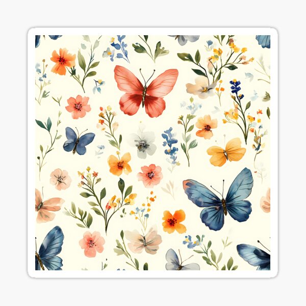 Item preview, Floral butterfly seamless watercolor designed and sold by Suppawit168.