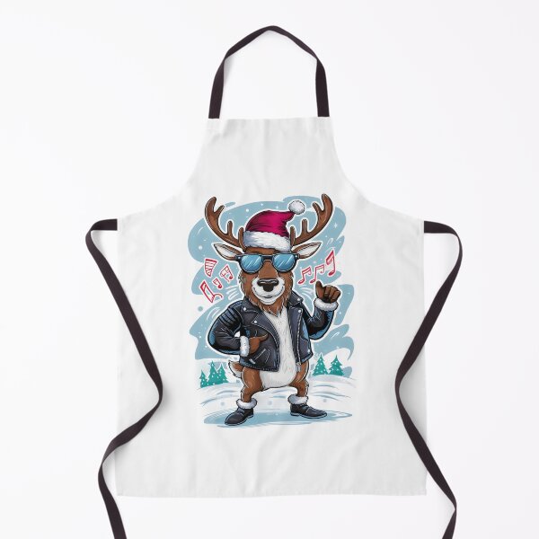 Item preview, Christmas reindeer in a leather jacket. designed and sold by MyHappyArtShop.