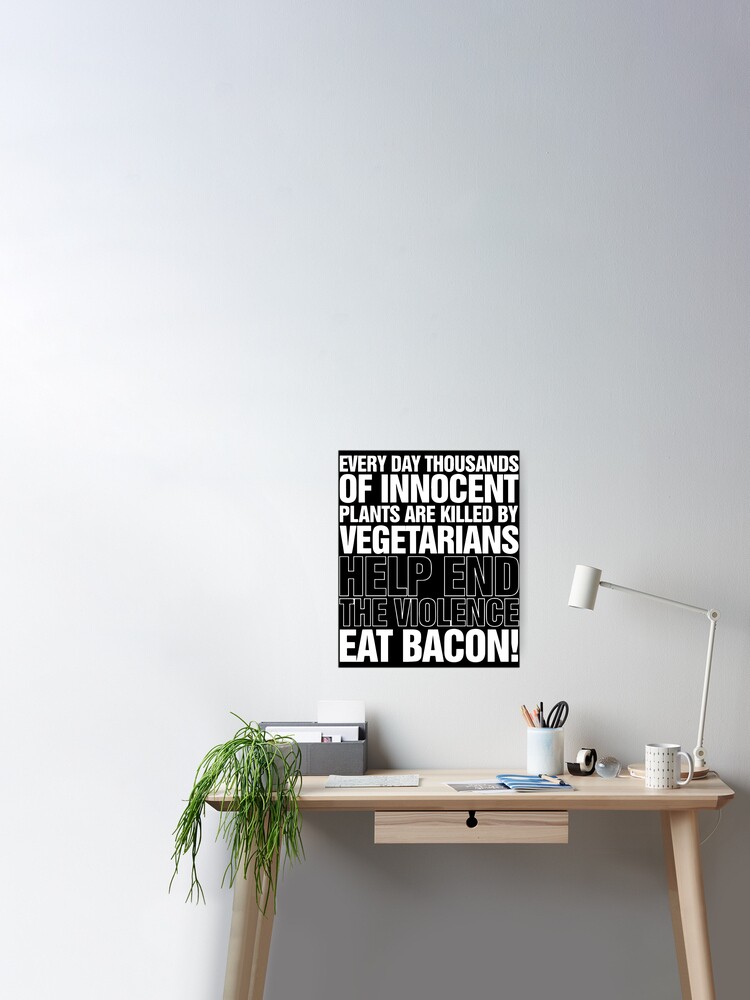 Manger Bacon Hommes Drôle Chef Bbq Fête Des Pères Cadeau Danniversaire Pour Papa Lui Bbq T Shirts Poster