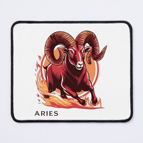 Item preview, Aries Zodiac Art | Dynamic Ram Symbol with Bold Energy designed and sold by Makabas.