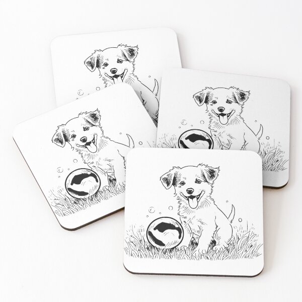 Item preview, Cute Puppy Chasing a Ball designed and sold by GeoSketchWear.