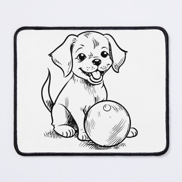 Item preview, Cute Puppy Chasing a Ball designed and sold by GeoSketchWear.