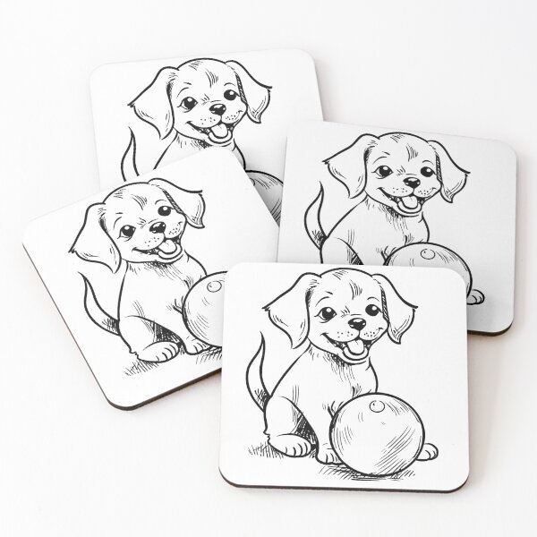 Item preview, Cute Puppy Chasing a Ball designed and sold by GeoSketchWear.