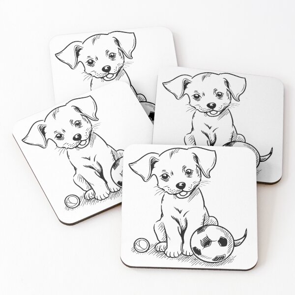 Item preview, Cute Puppy Chasing a Ball designed and sold by GeoSketchWear.