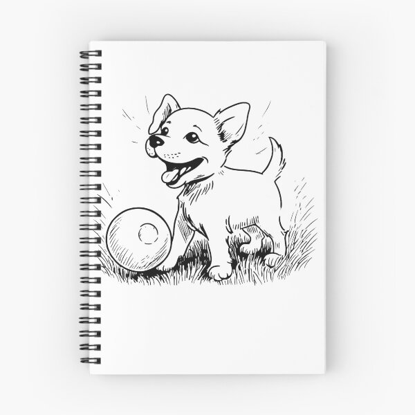 Item preview, Cute Puppy Chasing a Ball designed and sold by GeoSketchWear.