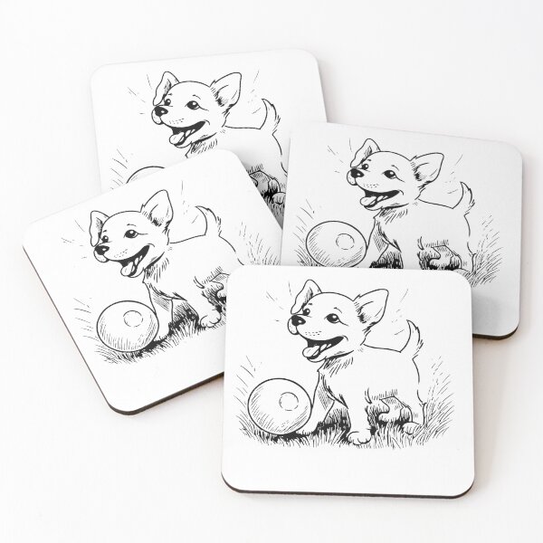 Item preview, Cute Puppy Chasing a Ball designed and sold by GeoSketchWear.