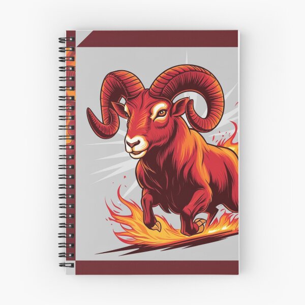 Item preview, Aries Zodiac Illustration | Fiery Ram with Astrological Symbols designed and sold by Makabas.