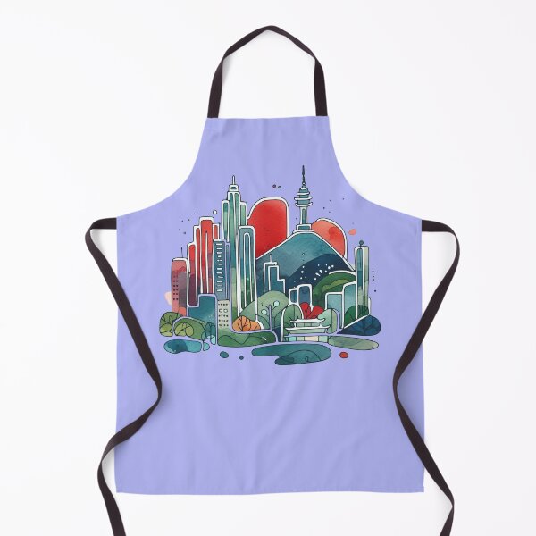 Aperçu de l'œuvre Sticker aquarelle minimaliste - Horizon de Yangsan en Corée du Sud, créée et vendue par PaintMeWorld.