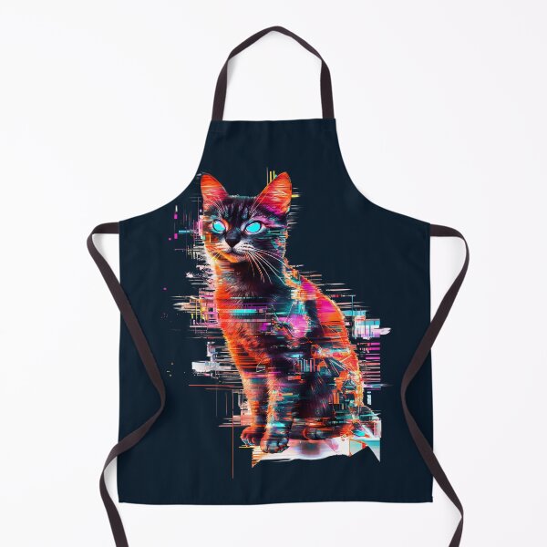 Item preview, Neon Glitch Cat with Glowing Eyes designed and sold by PixelReverb.
