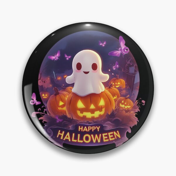 Aperçu de l'œuvre Joyeux Halloween, mignon et sympathique fantôme avec des citrouilles 5 créée et vendue par Designed-By-KC.