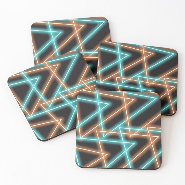 Item preview, Neon Orange Blue Green Triangles Design by SolaAndSoli designed and sold by SolaAndSoli.
