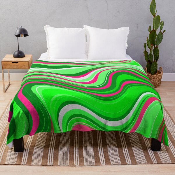 Item preview, Groovy Bright Green and Pink Trippy Liquid Swirls Modern Retro Art 1 of 4 designed and sold by Beachy.