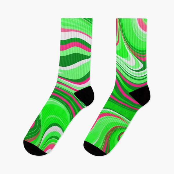 Item preview, Groovy Bright Green and Pink Trippy Liquid Swirls Modern Retro Art 1 of 4 designed and sold by Beachy.