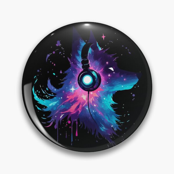 Item preview, Galaxy Fox Headphones Cool Watercolor Space  designed and sold by TomFrontierArt.