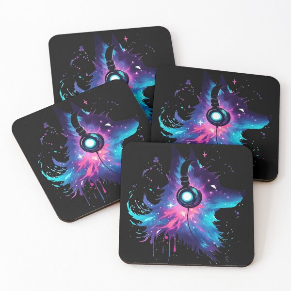 Item preview, Galaxy Fox Headphones Cool Watercolor Space  designed and sold by TomFrontierArt.