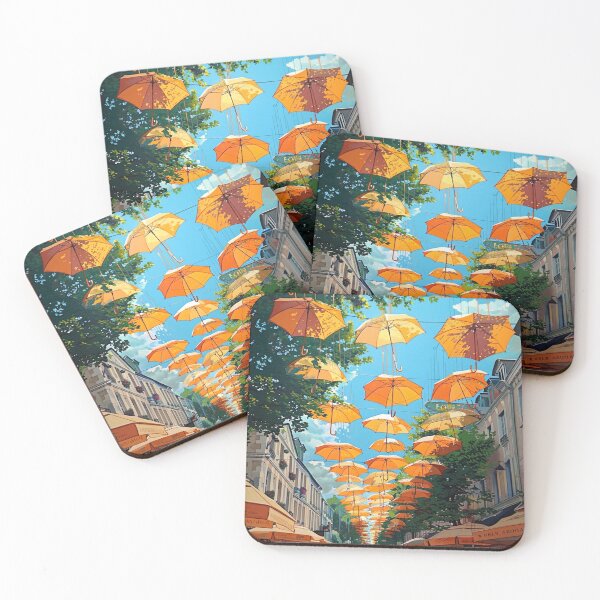 Item preview, Suspended Orange Umbrellas Over a Street designed and sold by Guesso.