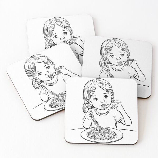 Item preview, Girl eating spaghetti designed and sold by GeoSketchWear.